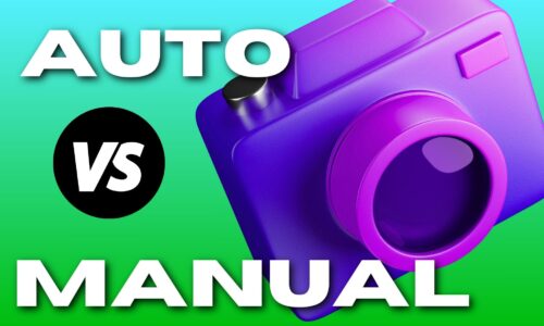 A Camera Featuring Auto Vs. Manual Mode Selection.