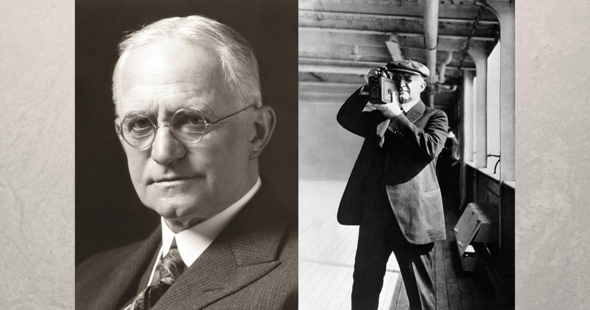 An Old Photograph Depicting Two Men Engaged In Photography.