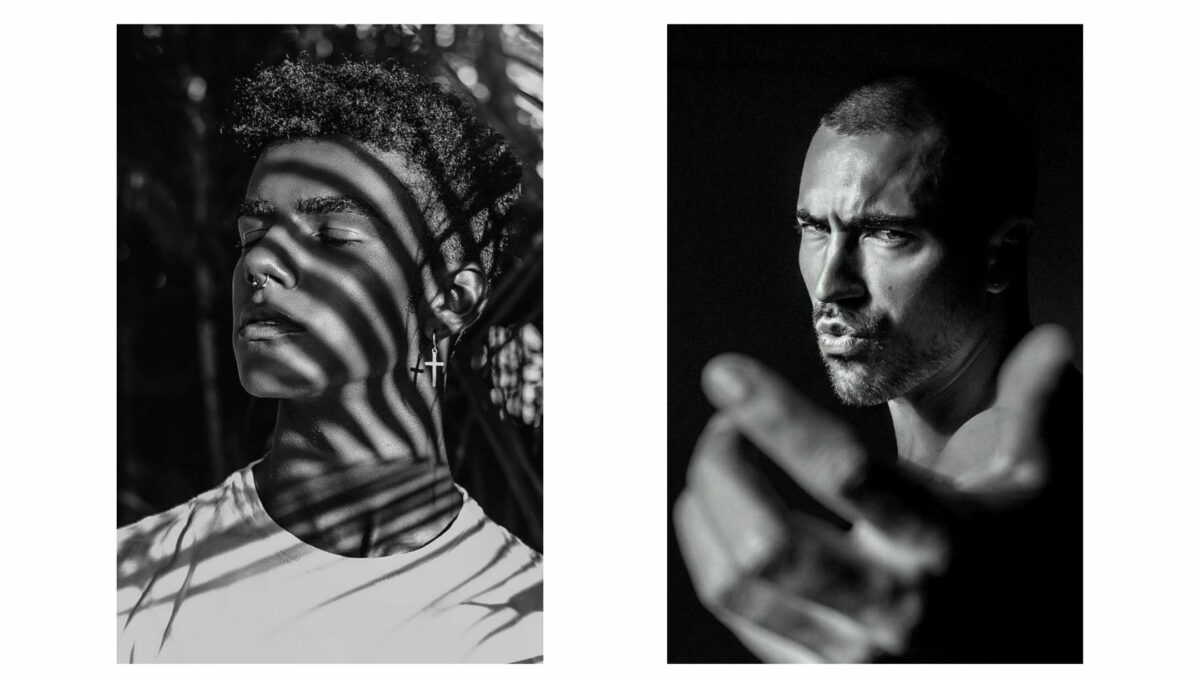 Two Black And White Photos Showcasing Different Types Of Lighting In Photography Featuring A Man And A Woman.