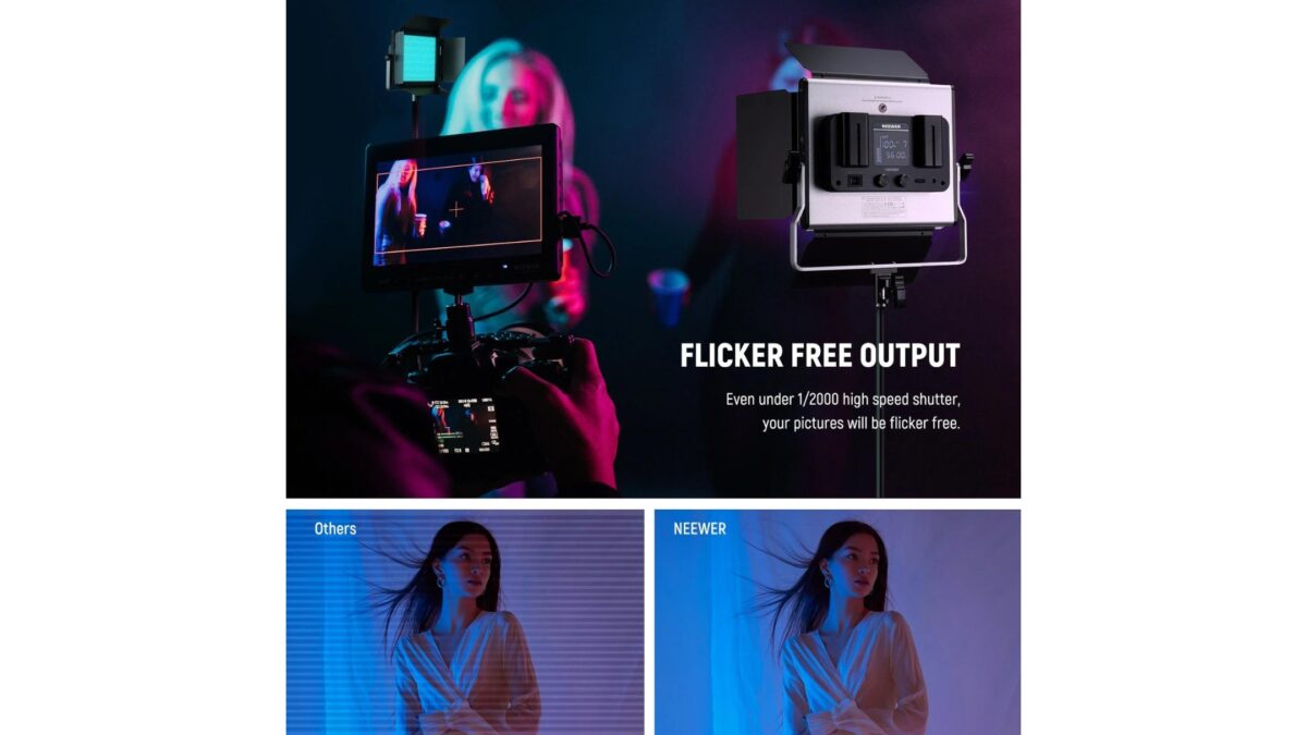 A Photo Of A Woman With A Camera And A Photography Lighting Kit.