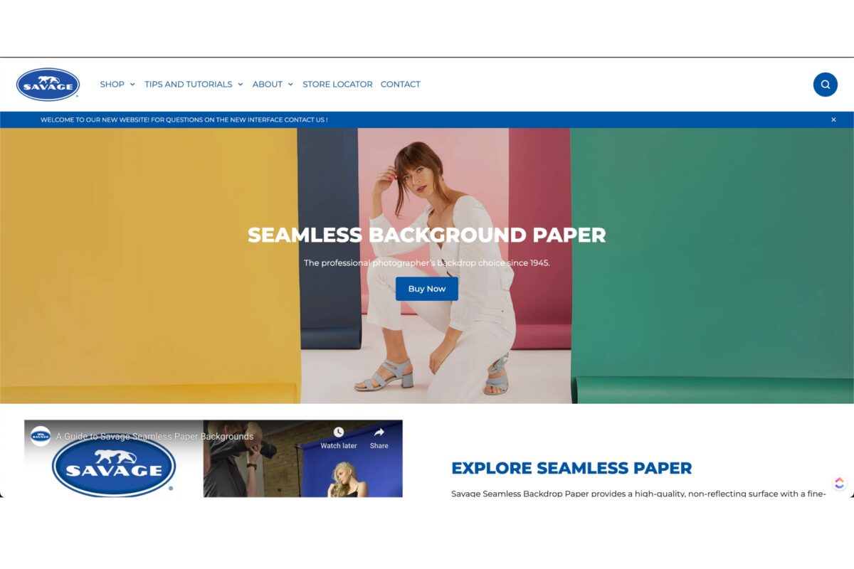 A Website Featuring A Woman In A Dress Against A Photography Background.