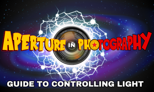 A Graphic Image Of A Camera Lens Surrounded By Electric Energy With The Text &Quot;Aperture In Photography: Guide To Controlling Light.